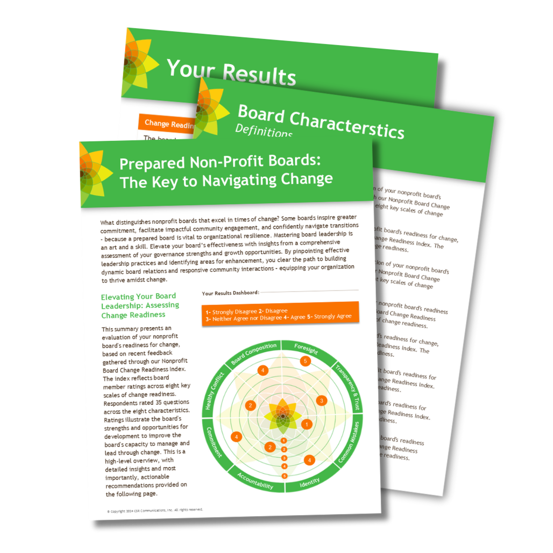 Press Release: New Tool Empowers Nonprofit Boards to Strengthen Change Readiness and Navigate Uncertainty